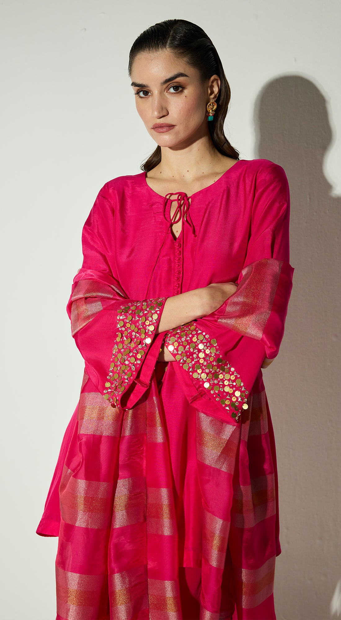 Rani-Pink Silk Embellished Co-ord Set