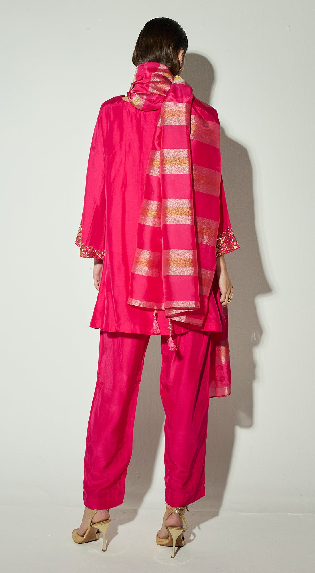 Rani-Pink Silk Embellished Co-ord Set