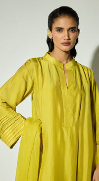 Green Silk Embroidered Co-ord Set