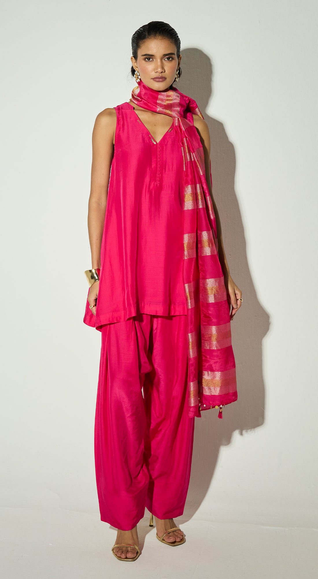 Rani-Pink Silk Co-ord Set