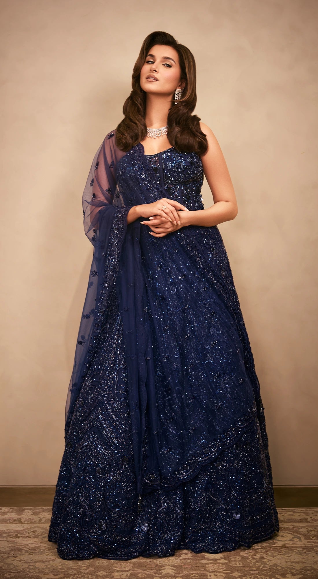 MIDNIGHT STARLIGHT CORSET LEHENGA