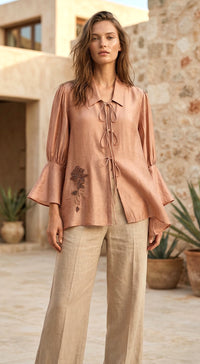 Pink Cotton Silk Shirt