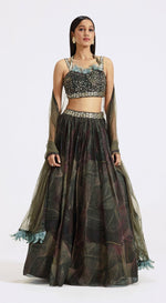 Green Lehenga with Attached Dupatta - Basanti Kapde aur Koffee