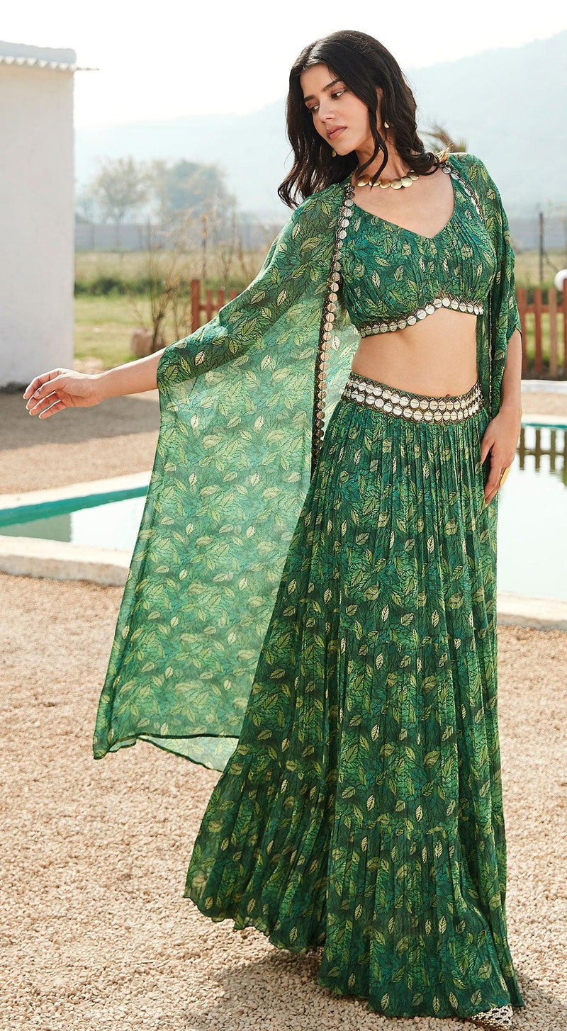Share more than 134 green colour long skirt latest