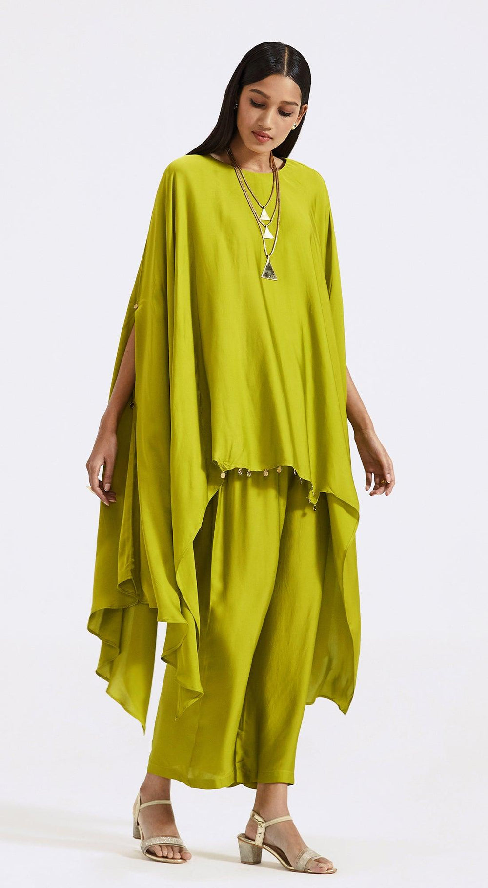 Lime Green CoOrd Set Basanti Kapde aur Koffee