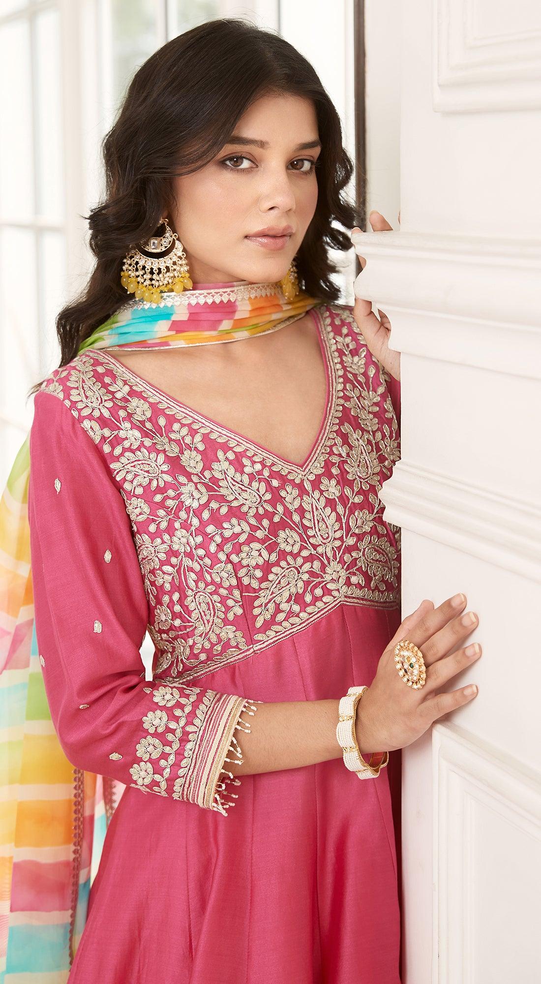 Buy Yellow Chanderi Silk Kurta Sharara Set Kalki Fashion India