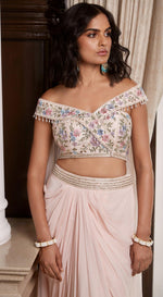 Pink Skirt Set With Attached Dupatta - Basanti Kapde aur Koffee