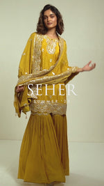 Yellow Embroidered Sharara Set