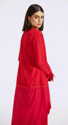 Red Color Block Coord Set - Basanti Kapde aur Koffee