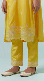 Yellow Chanderi Suit Set - Basanti Kapde aur Koffee