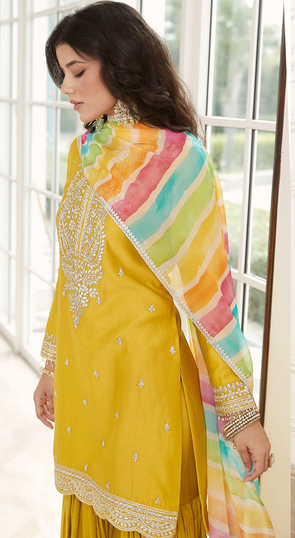 Yellow Embroidered Sharara Set - Basanti Kapde aur Koffee