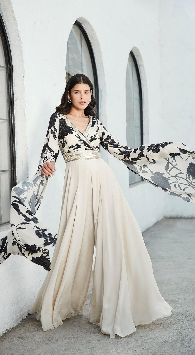 Wedding Dress Jumpsuit Ball Gown Black White Jumpsuit