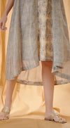 Slate Cream Floral Printed Tunic Dress Set With Maze Print Jacket-BEIGE - Basanti Kapde aur Koffee