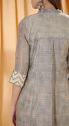 Slate Cream Floral Printed Tunic Dress Set With Maze Print Jacket-BEIGE - Basanti Kapde aur Koffee