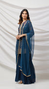 Teal Blue Embellished Sharara Set - Basanti Kapde aur Koffee